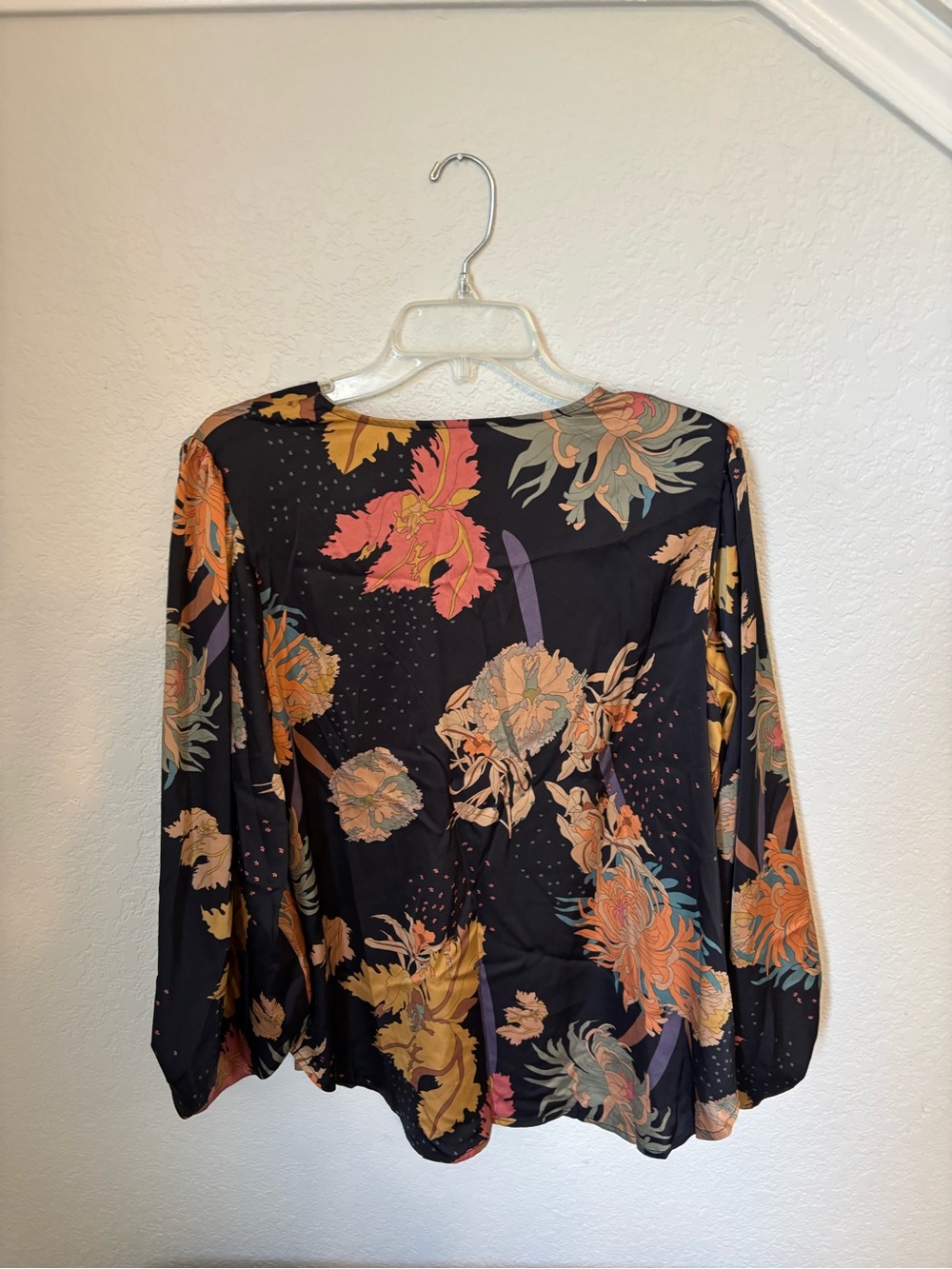 JODIFL Black Floral V-Neck Blouse with Mustard, Coral & Sage - Picture 2 of 9